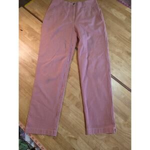 Vanilla cotton stretch red gingham cigarette pants zipper pocket size 44